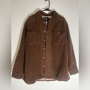 Volcom womens Silent Sherpa Button Front Jacket / Brown